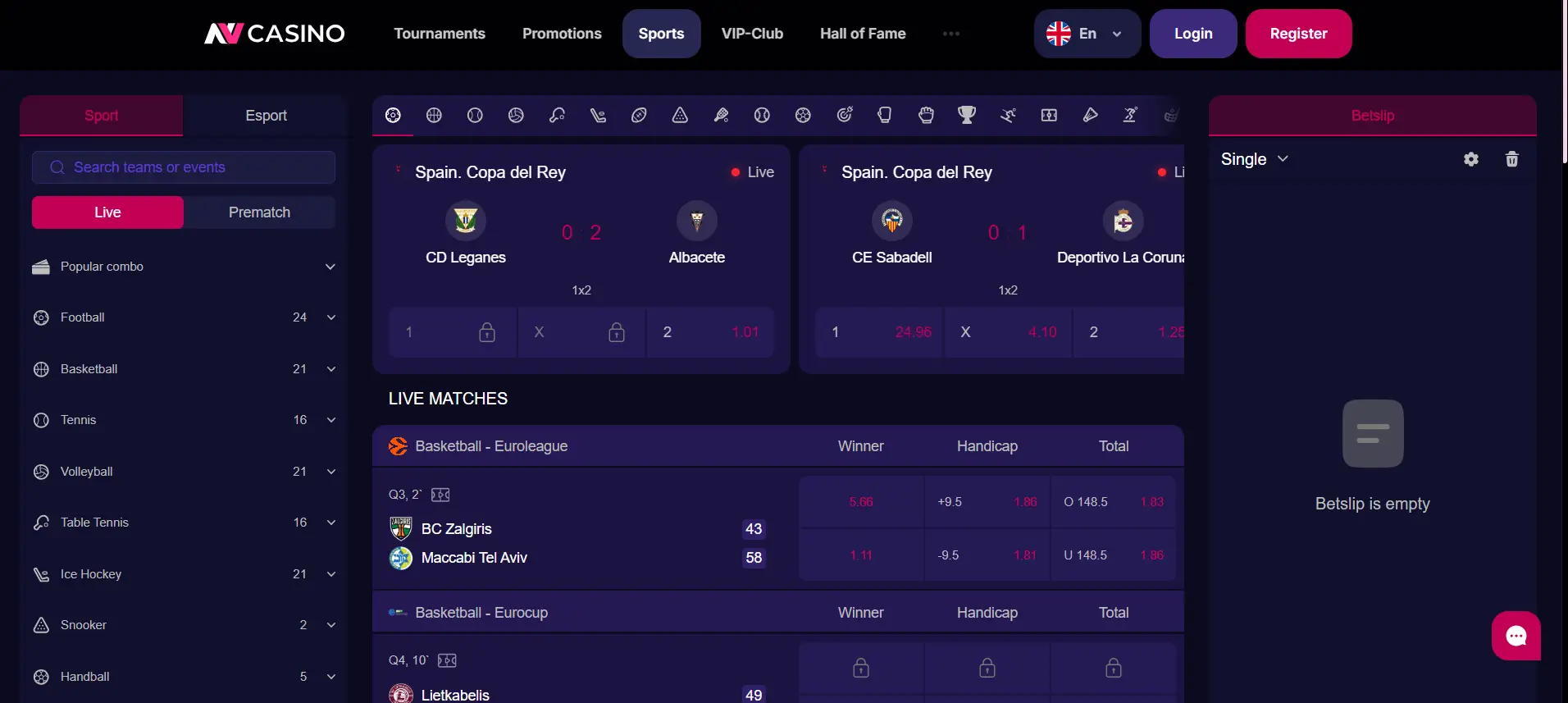 NV Casino sporto lažybas